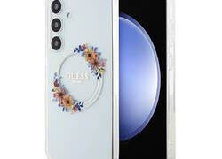Guess IML Flowers Wreath MagSafe - Etui Samsung Galaxy S24+ (przezroczysty)