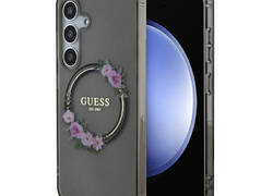 Guess IML Flowers Wreath MagSafe - Etui Samsung Galaxy S24 (czarny)