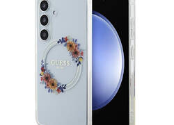 Guess IML Flowers Wreath MagSafe - Etui Samsung Galaxy S24 (przezroczysty)