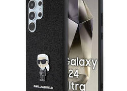 Karl Lagerfeld Fixed Glitter Ikonik Logo Metal Pin - Etui Samsung Galaxy S24 Ultra (czarny)