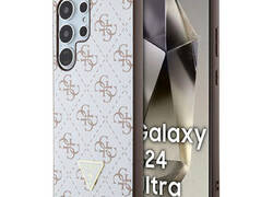 Guess 4G Triangle Metal Logo - Etui Samsung Galaxy S24 Ultra (biały)