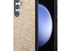 Guess Glitter Flakes Metal Logo Case - Etui Samsung Galaxy S24 (złoty)