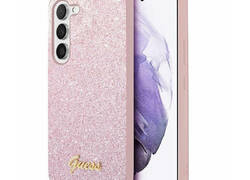 Guess Glitter Flakes Metal Logo Case - Etui Samsung Galaxy S24+ (różowy)
