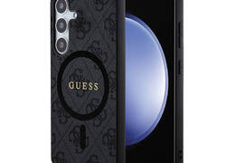 Guess 4G Collection Leather Metal Logo MagSafe - Etui Samsung Galaxy S24+ (czarny)