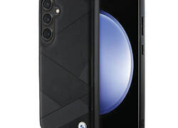 BMW Signature Leather Crossing Lines Pattern - Etui Samsung Galaxy S24+ (czarny)