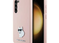 Karl Lagerfeld Silicone Choupette Metal Pin - Etui Samsung Galaxy S24 (różowy)