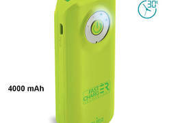 PURO Universal External Fast Charger Battery - Uniwersalny Power Bank 4000 mAh, 2 x USB, 2.4 A (limonkowy)