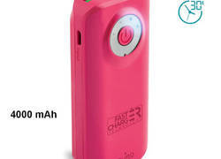 PURO Universal External Fast Charger Battery - Uniwersalny Power Bank 4000 mAh, 2 x USB, 2.4 A (różowy)