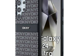 DKNY Leather Mono Stripe & Metal Logo - Etui Samsung Galaxy S24 Ultra (czarny)