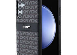 DKNY Leather Mono Stripe & Metal Logo - Etui Samsung Galaxy S24 (czarny)