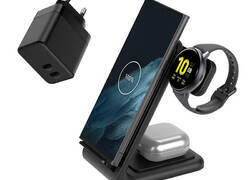 Crong - Zestaw ładowarka GaN PD 35W plus ładowarka bezprzewodowa PowerSpot Pivot Stand 3w1 do iPhone, Samsung & Android