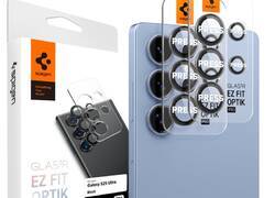 Spigen Optik Pro GLAS.TR EZ Fit Camera Protector 2-Pack - Szkło ochronne na obiektyw do Samsung Galaxy S25 Ultra (2 szt) (Czarny)