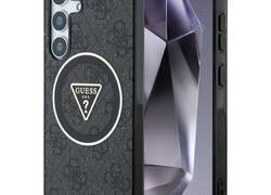 Guess 4G Glitter Triangle Buttons MagSafe - Etui do Samsung Galaxy S25 (czarny)