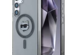 Karl Lagerfeld Button Choupette Head Printed Logo MagSafe - Etui Samsung Galaxy S25+ (czarny)