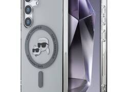 Karl Lagerfeld Button Karl & Choupette Heads Printed Logo MagSafe - Etui Samsung Galaxy S25+ (czarny)