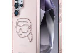 Karl Lagerfeld Rhinestones Karl Head Logo - Etui Samsung Galaxy S25 Ultra (różowy)