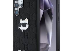 Karl Lagerfeld Leather Monogram Pin Logo Choupette Head - Etui Samsung Galaxy S25 Ultra (czarny)