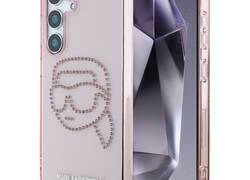 Karl Lagerfeld Rhinestones Karl Head Logo - Etui Samsung Galaxy S25 (różowy)