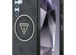 Guess 4G Glitter Triangle Buttons MagSafe - Etui do Samsung Galaxy S25+ (czarny)