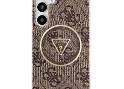 Guess 4G Glitter Triangle Buttons MagSafe - Etui do Samsung Galaxy S25 (bršzowy)