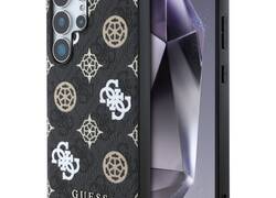 Guess 4G Printed Colored Peony Pattern MagSafe - Etui do Samsung Galaxy S25 Ultra (czarny)