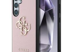 Guess Grained Big 4G Logo Small Classic Logo - Etui do Samsung Galaxy S25+ (różowy)