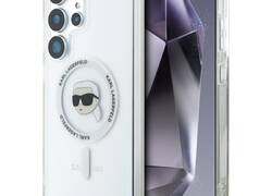 Karl Lagerfeld Button Karl Head Printed Logo MagSafe - Etui Samsung Galaxy S25 Ultra (biały)