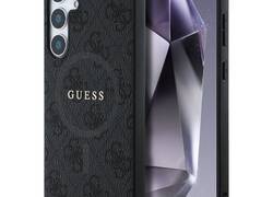 Guess Leather 4G Colored Ring Classic Logo MagSafe - Etui do Samsung Galaxy S25+ (czarny)