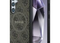 Guess Leather 4G Colored Ring Classic Logo MagSafe - Etui do Samsung Galaxy S25 (bršzowy)