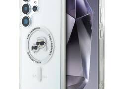 Karl Lagerfeld Button Karl & Choupette Heads Printed Logo MagSafe - Etui Samsung Galaxy S25 Ultra (biały)
