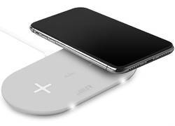 PURO Fast Wireless Dual Dock - Bezprzewodowa ładowarka indukcyjna Qi do iPhone i Android, 2x10 W (biały)