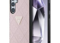 Guess Hot Stamp 4G Pattern Triangle Metal Logo - Etui do Samsung Galaxy S25 (różowy)