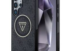Guess 4G Glitter Triangle Buttons MagSafe - Etui do Samsung Galaxy S25 Ultra (czarny)