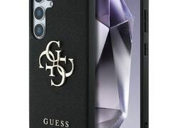 Guess Grained Big 4G Logo Small Classic Logo - Etui do Samsung Galaxy S25+ (czarny)