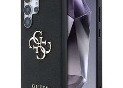 Guess Grained Big 4G Logo Small Classic Logo - Etui do Samsung Galaxy S25 Ultra (czarny)