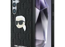Karl Lagerfeld Leather Monogram Pin Logo Karl Head - Etui Samsung Galaxy S25+ (czarny)