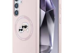 Karl Lagerfeld Silicone Double Heads And Circle MagSafe - Etui Samsung Galaxy S25+ (różowy)