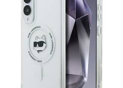 Karl Lagerfeld Button Choupette Head Printed Logo MagSafe - Etui Samsung Galaxy S25 Edge (biały)