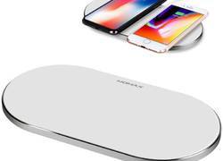 Momax Q.Pad Pro Dual Charging - Bezprzewodowa ładowarka indukcyjna Qi do iPhone i Android, 2x10 W (biały)