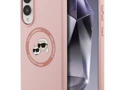 Karl Lagerfeld Silicone Double Heads And Circle MagSafe - Etui Samsung Galaxy S25 Edge (różowy)