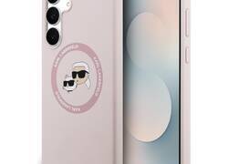 Karl Lagerfeld Silicone Karl & Choupette Heads MagSafe - Etui Samsung Galaxy S25 FE (różowy)