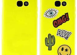 PURO Patch Mania - Etui Samsung Galaxy A3 (2017) w zestawie 5 naklejek (żółty)