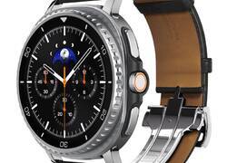 Spigen Enzo - Pasek z naturalnej skóry do Samsung Galaxy Watch 8 / 8 Classic 40 / 44 / 46 mm (Black)