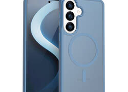 Crong Hybrid Matte Magnetic - Etui MagSafe Samsung Galaxy S26 (niebieski)