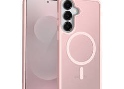 Crong Hybrid Matte Magnetic - Etui MagSafe Samsung Galaxy S25 (różowy)