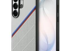 BMW Tricolor Metal Logo MagSafe - Etui Samsung Galaxy S26 Ultra (szary)
