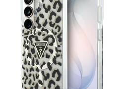 Guess IML Leopard Print Triangle MagSafe - Etui Samsung Galaxy S26 (czarny)