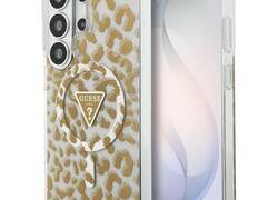 Guess IML Leopard Print Triangle MagSafe - Etui Samsung Galaxy S26 Ultra (bršzowy)