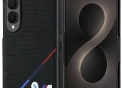 BMW M Leather Perforated Tricolor Stripe Metal Logos MagSafe - Etui Samsung Galaxy Z Fold 8 (czarny)