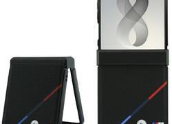 BMW M Leather Perforated Tricolor Stripe Metal Logos MagSafe - Etui Samsung Galaxy Z Flip 8 (czarny)